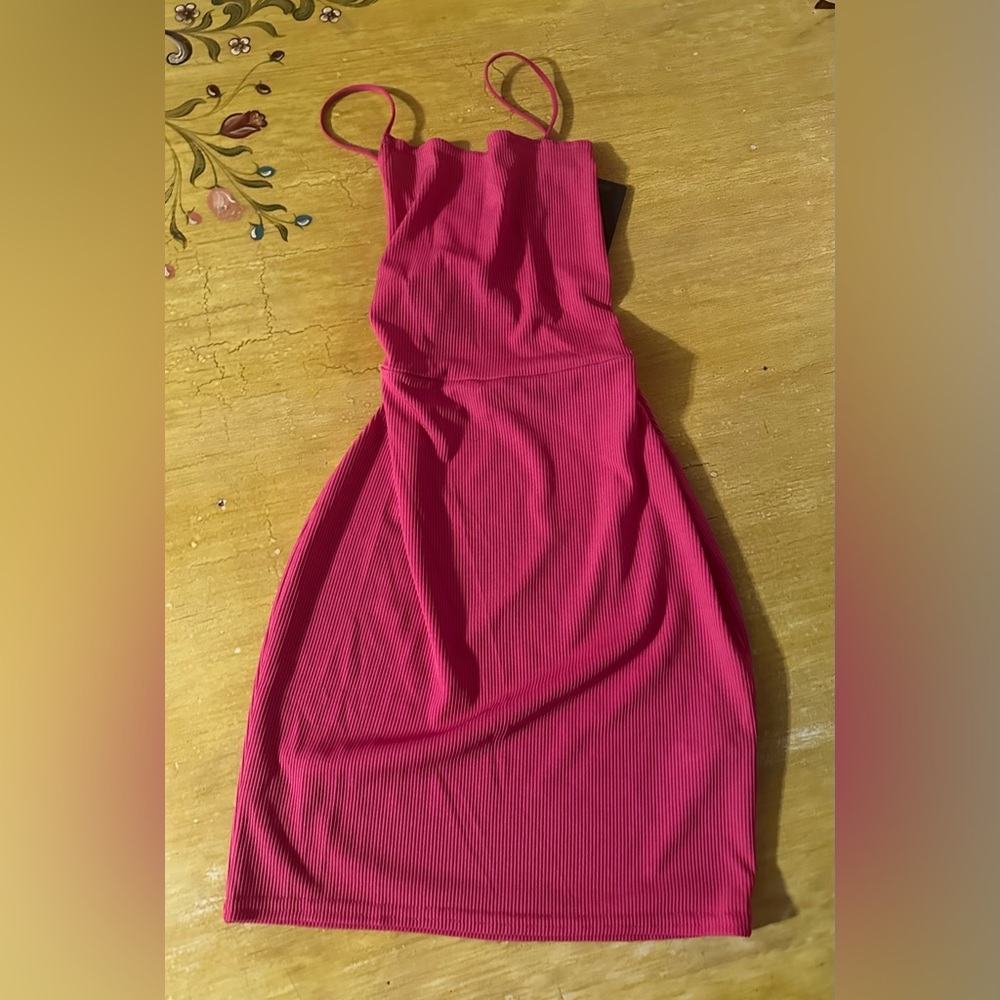 Sweet raspberry pretty little thing mini dress with open back